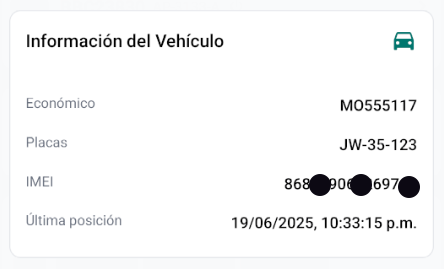 Información del vehículo