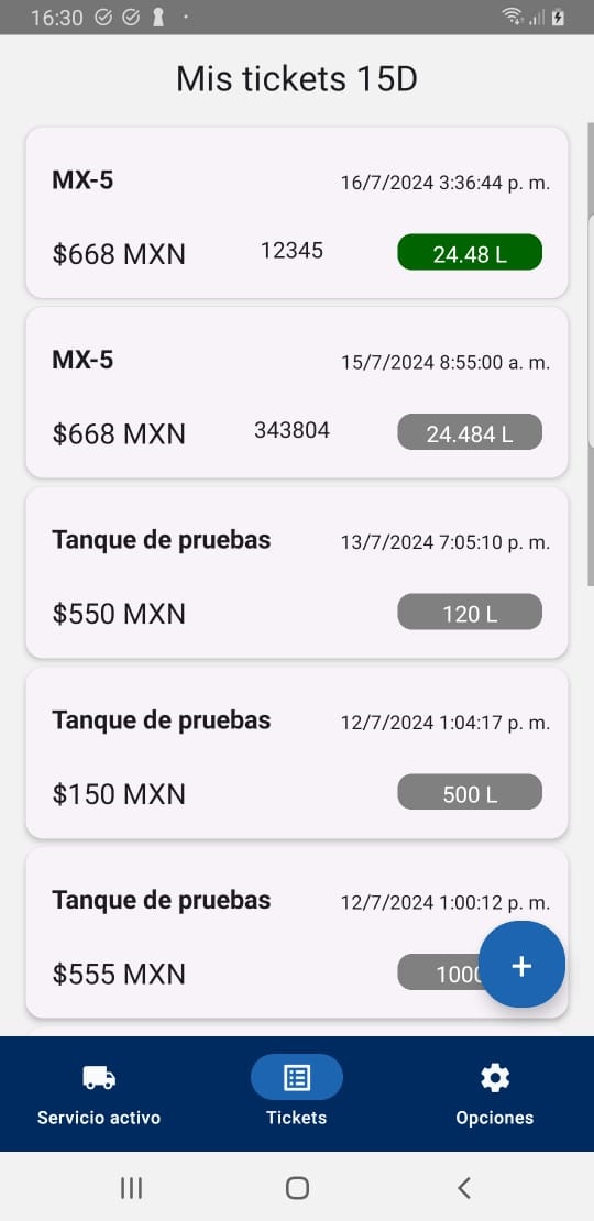 Lista de tickets