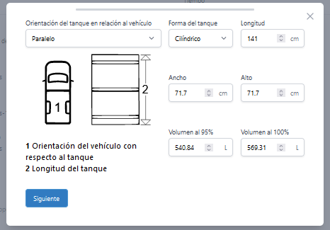 Formulario de corrección de calibración