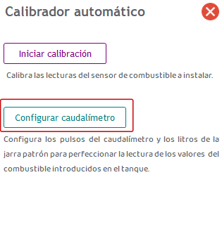 Menu de opciones en la aplicación