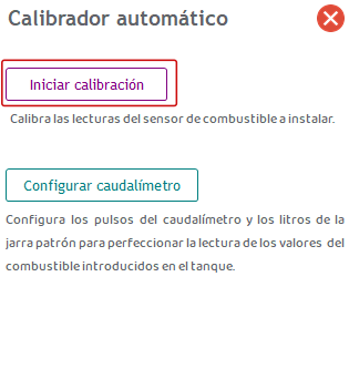 Menu de opciones en la aplicación
