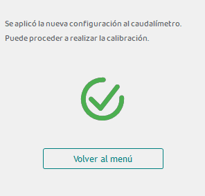 Confirmación de configuración exitosa