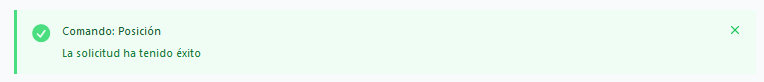 Mensaje de comando exitoso