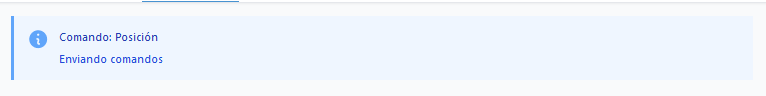Mensaje de comando enviado