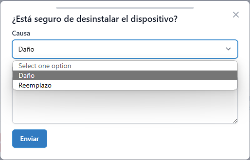 Botón de desinstalar dispositivo