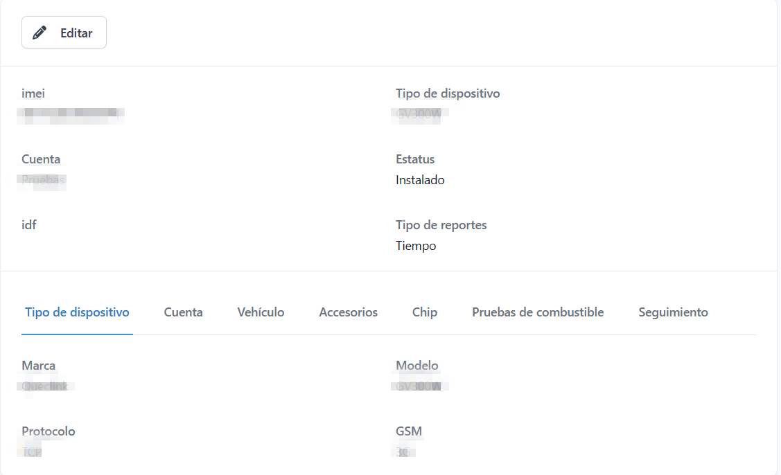 Información adicional del dispositivo