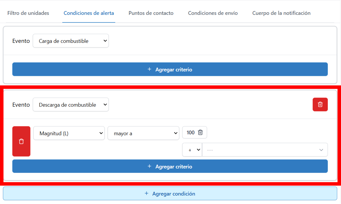 Imagen referente a la adición de una condición adicional