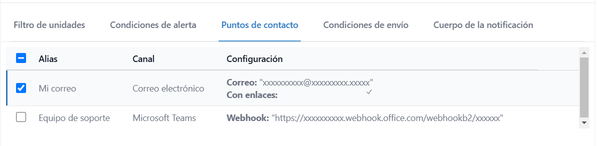 Imagen referente a la adición de un punto de contacto