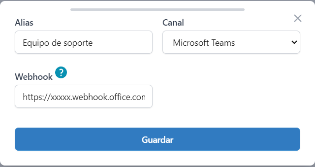 Imagen referente a la configuración de un canal de Microsoft Teams
