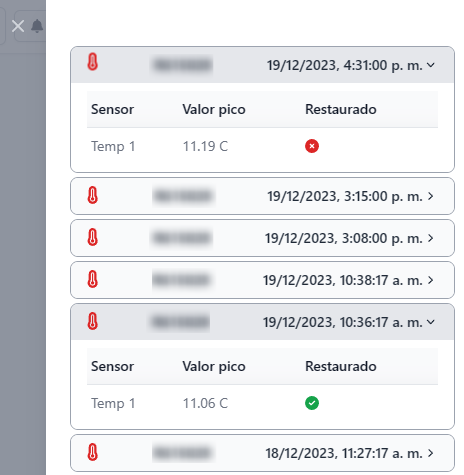 Notificaciones de temperatura