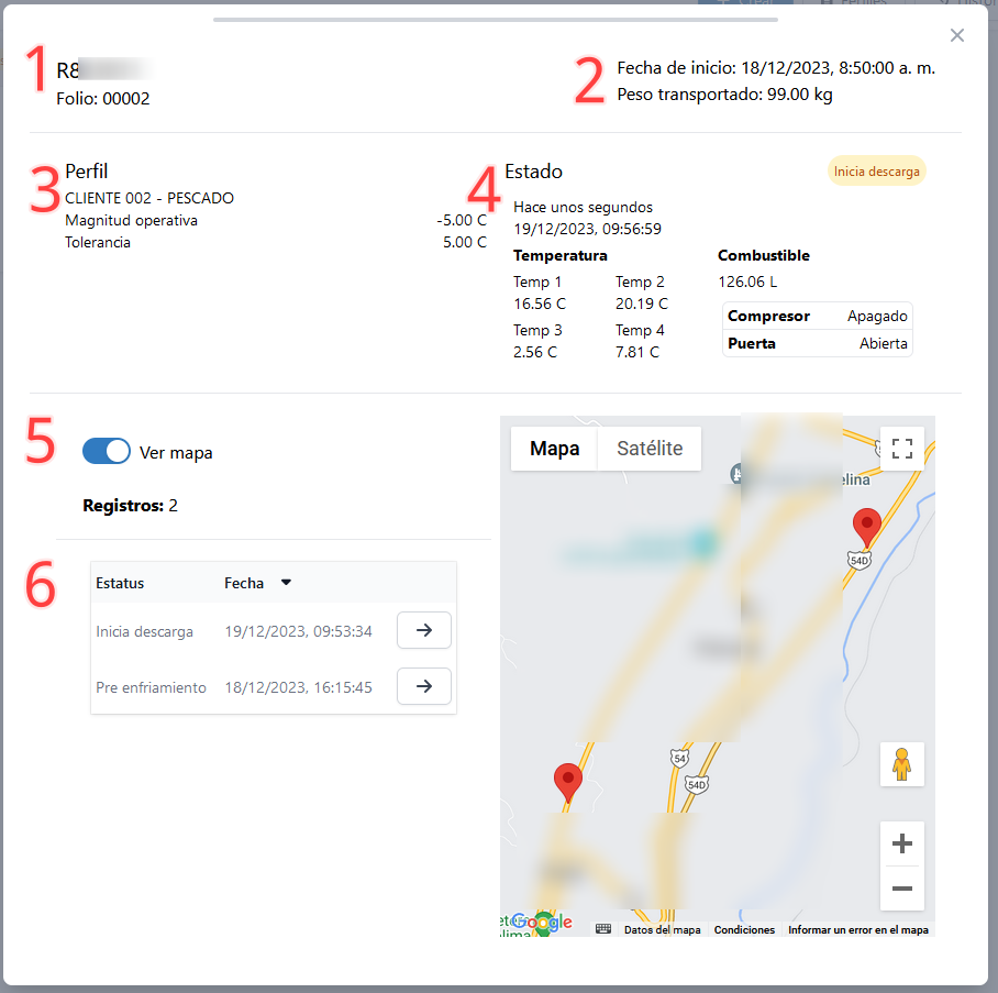 Referencia detalles del servicio