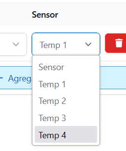 IMagen referente a la lista de sensores disponibles