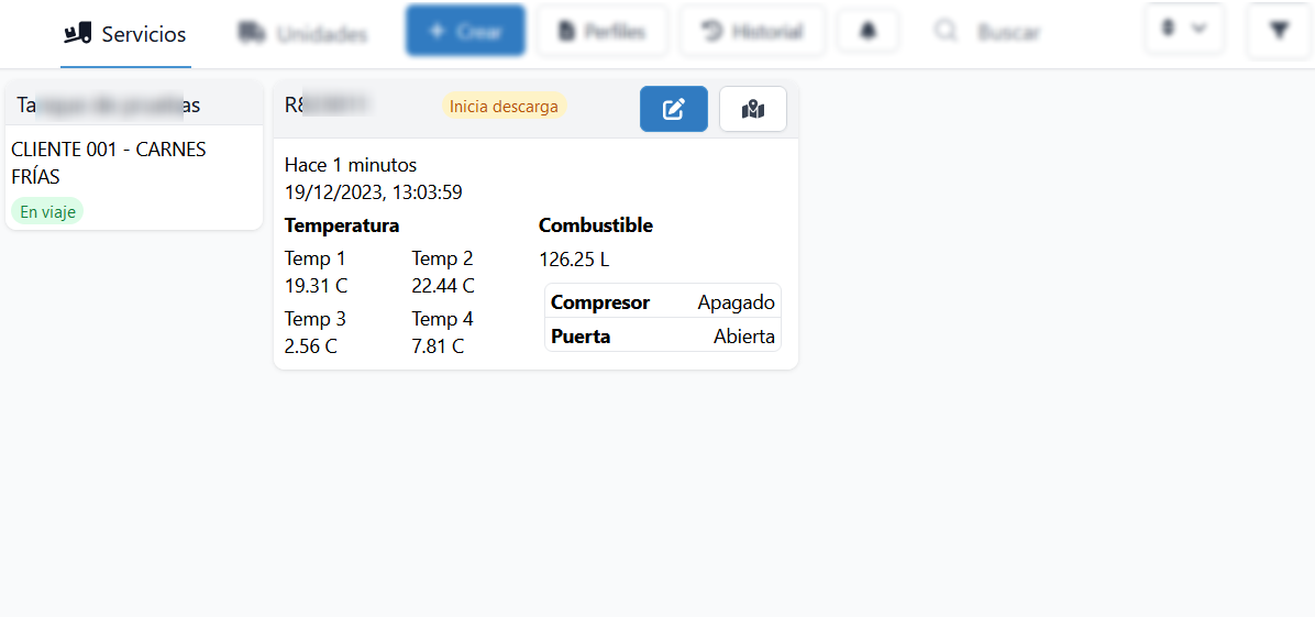 Panel de monitoreo de servicios