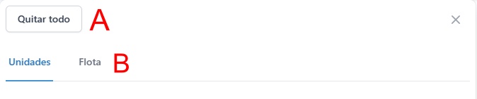 Opciones generales de panel de unidades