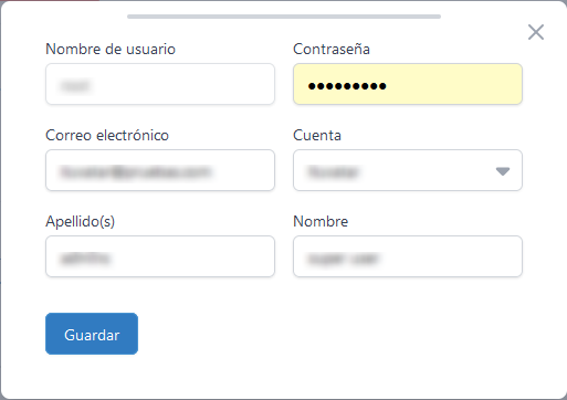 Detalles de la cuenta