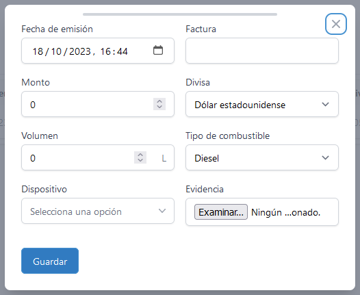 Formulario de creación de ticket
