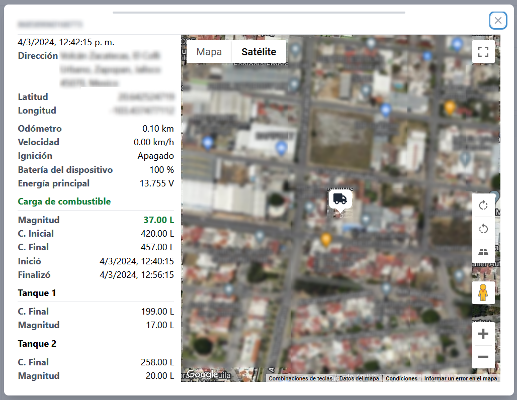 Información adicional de combustible