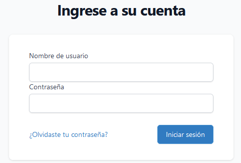 Pagina de inicio de sesión