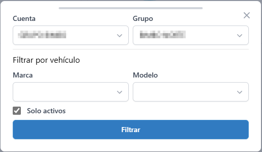 Formulario de filtro de unidades