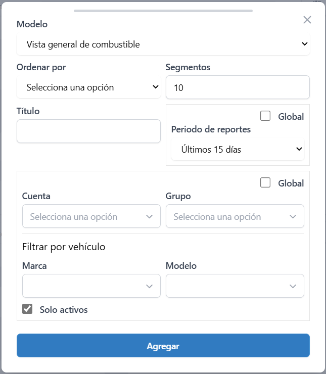 Vista general de combustible