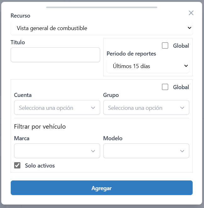 Vista general de combustible